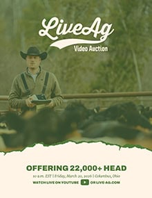 Farmer conducting live video auction at March 20 event, offering livestock.